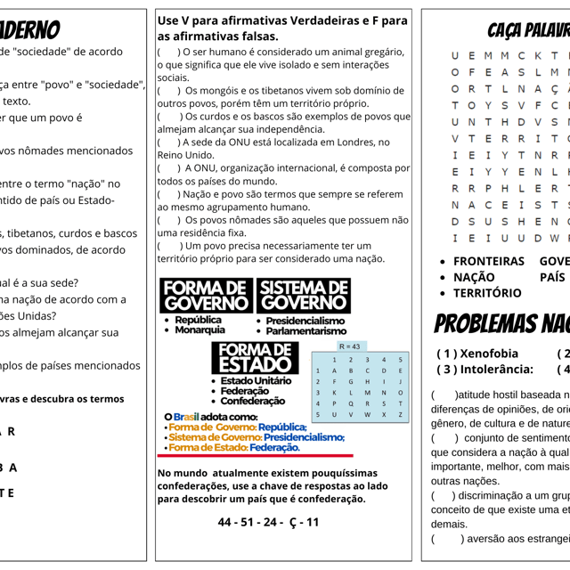 399-Folder Território- Povo -Nação - País