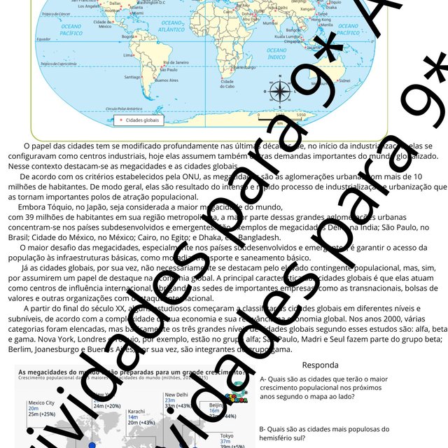 427- Atividade cidades globais x Megacidades