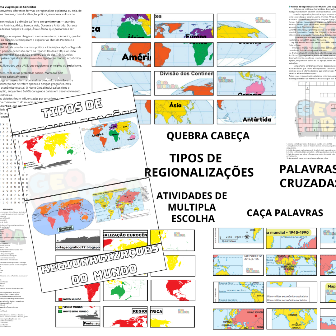 469-COMBO DE ATIVIDADES DE  REGIONALIZAÇÃO MUNDIAL