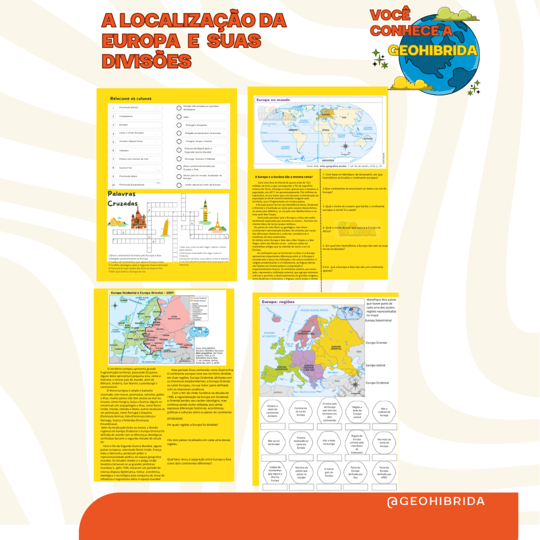 480- A localização da Europa no mundo e suas divisões