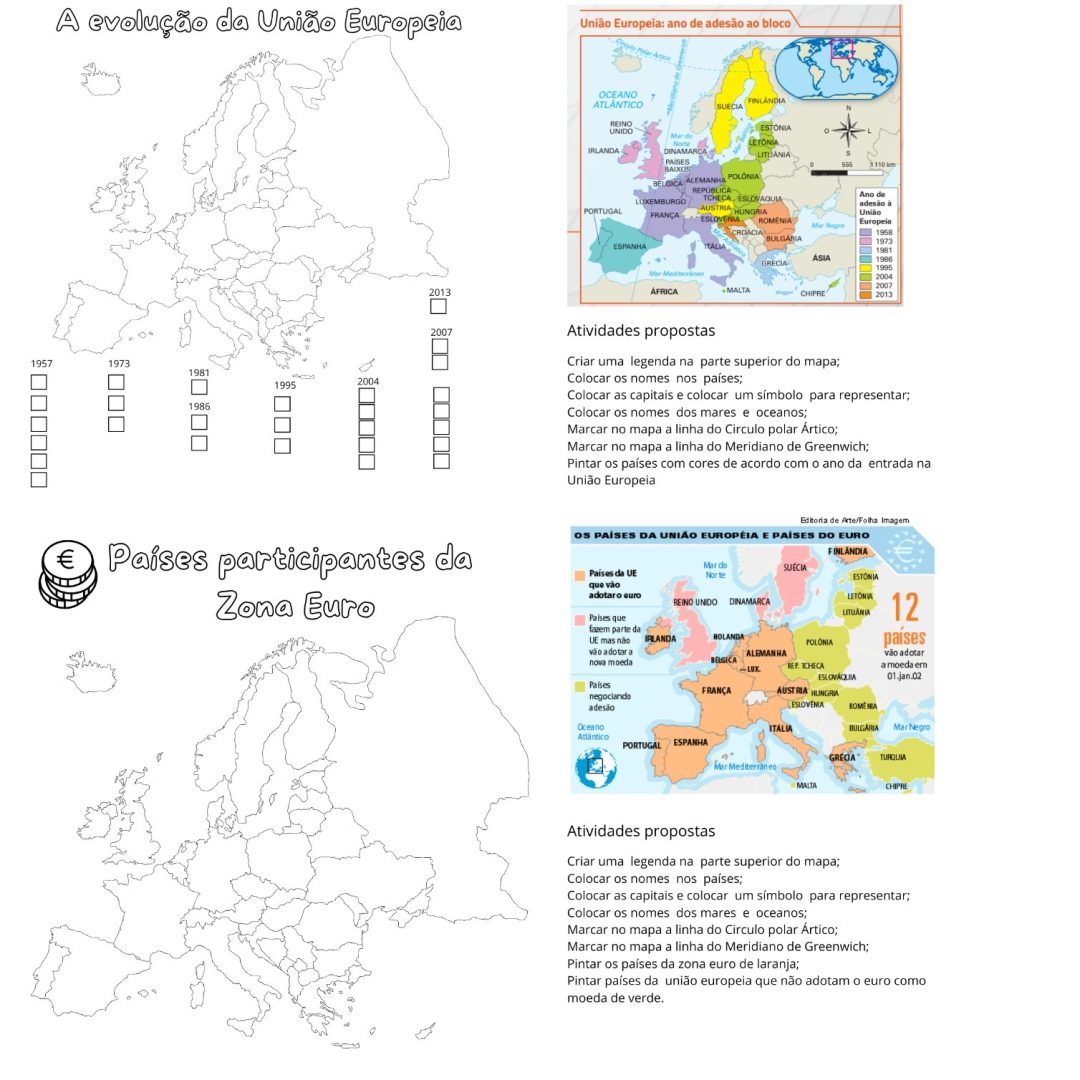 490- 4 Mapas da Europa em 6 partes cada.